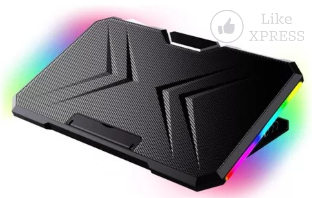 Base Cooler Luz Rgb 2 Ventiladores